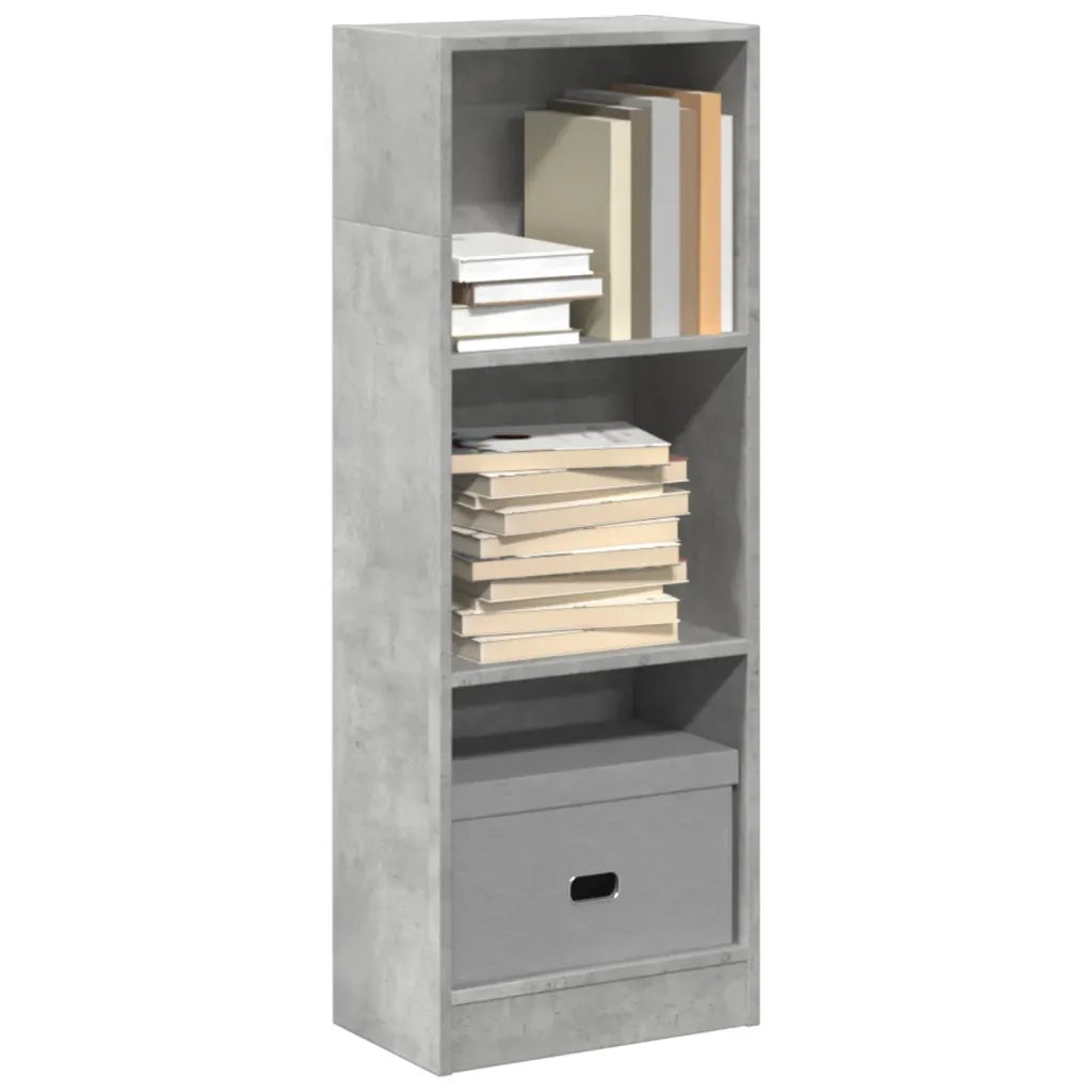 Libreria-Scaffale per Libri-Mobile di Stoccaggio Grigio Cemento 40x24x109 cm in Truciolato