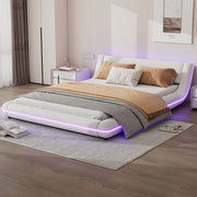 Letto Contenitore LED Basso ¨C Xylo ¨C Bianco, PU, 140x200