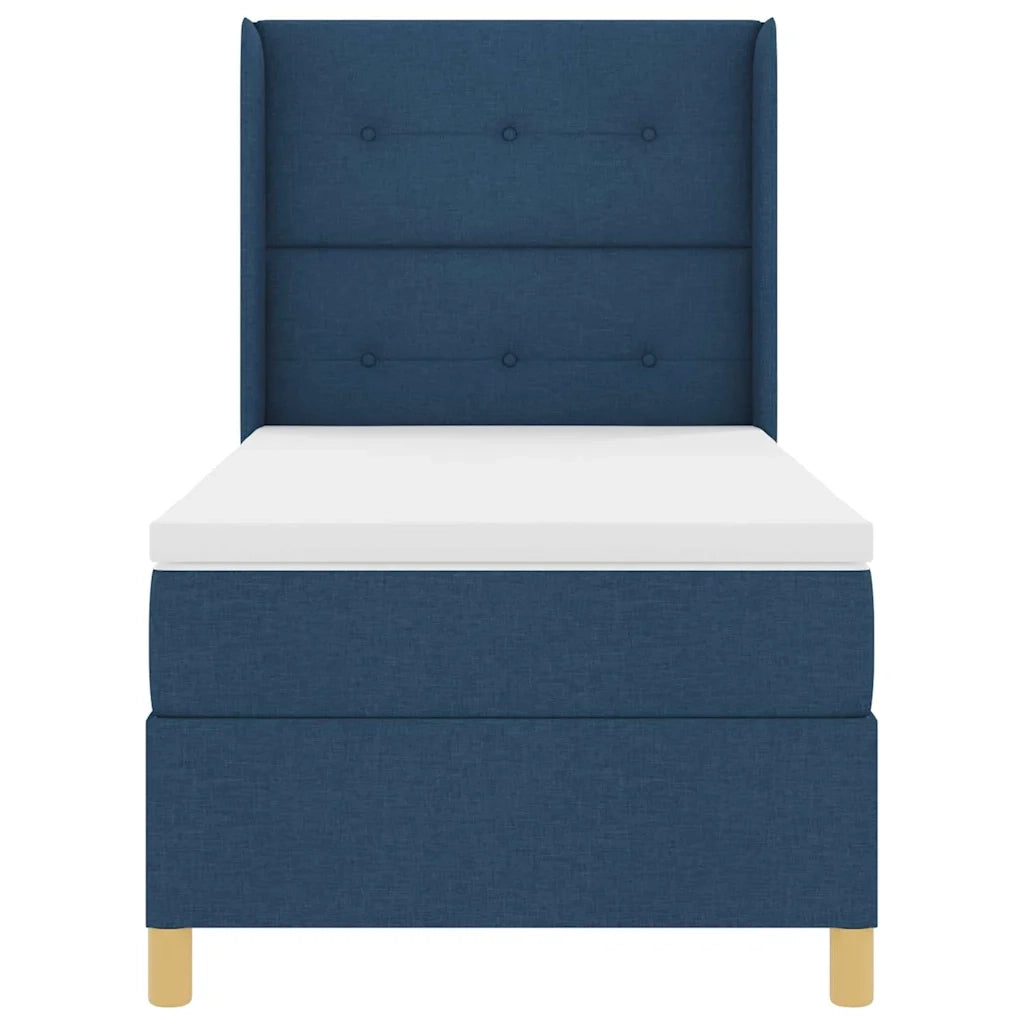Letto a molle con strisce LED Blu 90 x 200 cm Tessuto 3343678