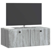 Mobile TV da Muro | Armadietto TV | Mobile Porta TV 78,5 x 41 x 30 cm Sonoma grigio