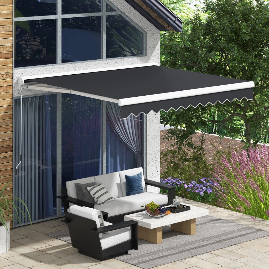 Tenda da giardino retrattile elettrica e manuale ¨C zephmum ¨C 295x250 cm grigio