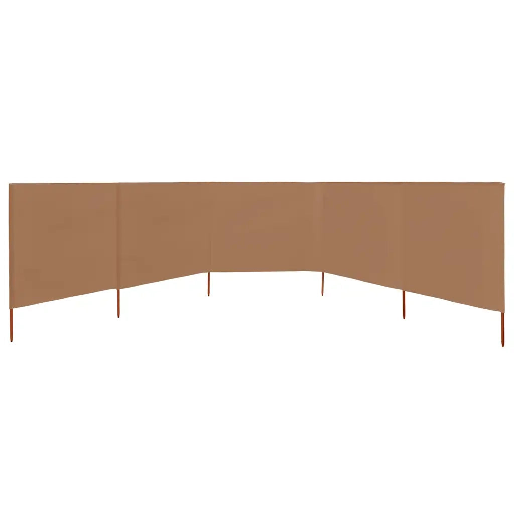 Paravento a 5 Pannelli in Tessuto 600x160 cm Grigio Talpa 47169