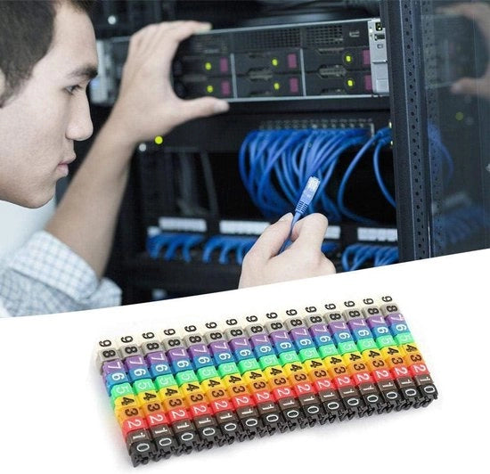 Etichetta per tubo in acciaio Markeringscavo Cavo colorato adatto per tubi 2-7 mm (150 pezzi 15 mm²)