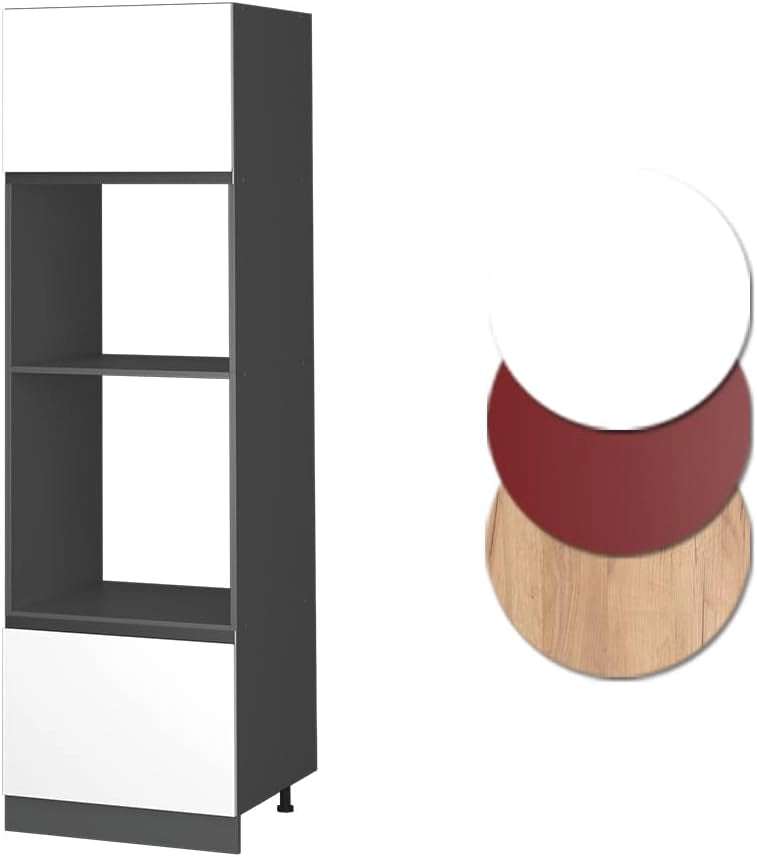 Mobile cucina microonde R-Line, Bianco, 60 cm Forma a J, per la libera combinazione all'interno di sistemi cucina modulari