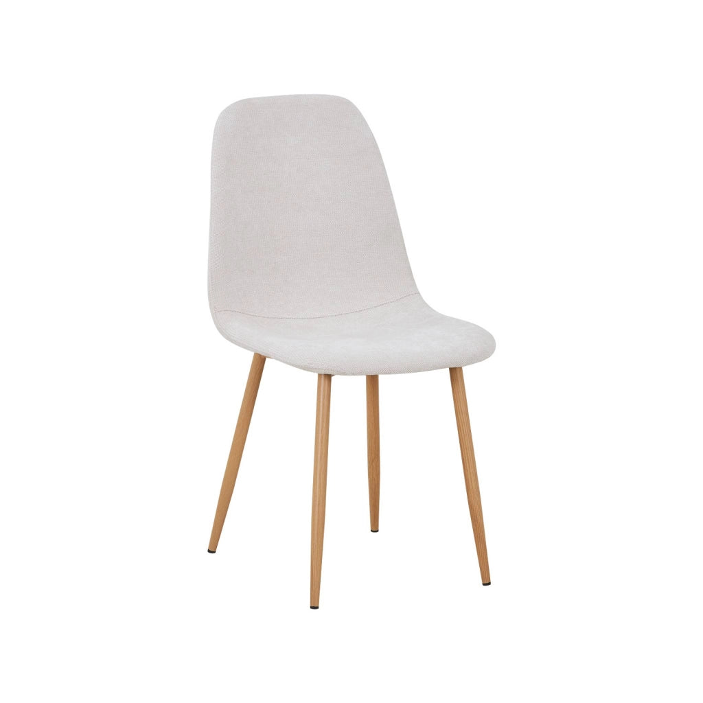 Set di 2 sedie decorazione in legno e tessuto, beige