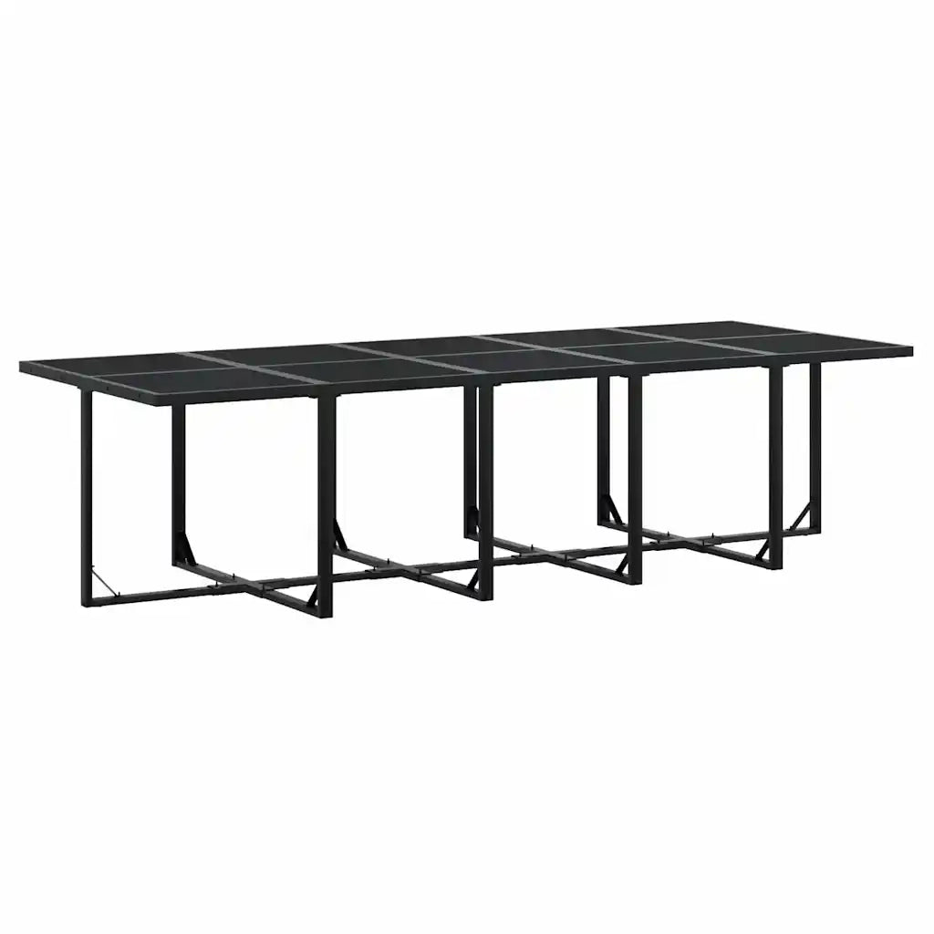 vidaXL Set da Pranzo da Giardino 11 pz con Cuscini in Polyrattan Nero