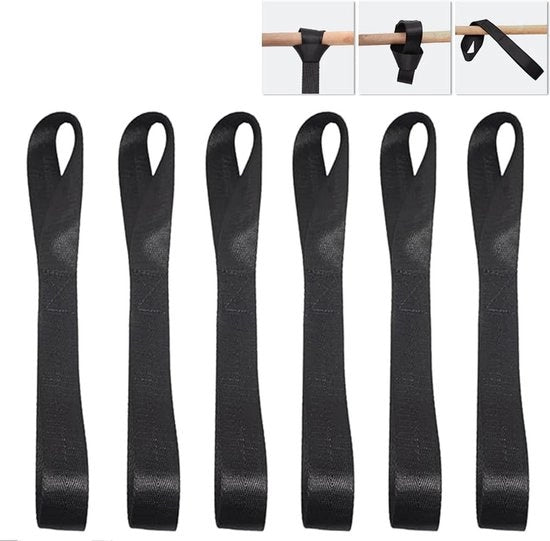 6 set di cinghie con doppio anello per trasporto motocicli - 1000 kg funicelle per biciclette e motociclette da spiaggia - nero.