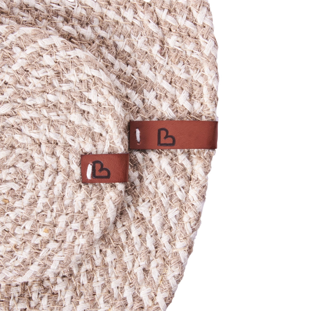 Set di 12 tovagliette e sottobicchieri in iuta naturale fatti a mano 35/10 cm naturale stile boho