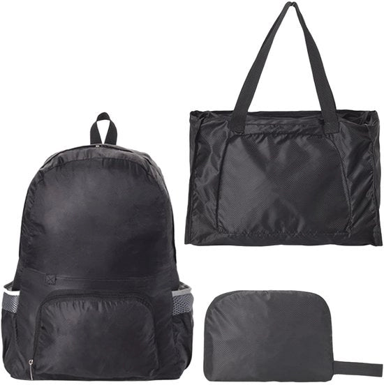 Zaino Opvougable Leggero - Zaino Imbussolubile - Zaino in Poliestere - Zaino Multifunzionale - Opzione Borsa a Mano - 3 Forme di Flessibilità - Zaino da Viaggio