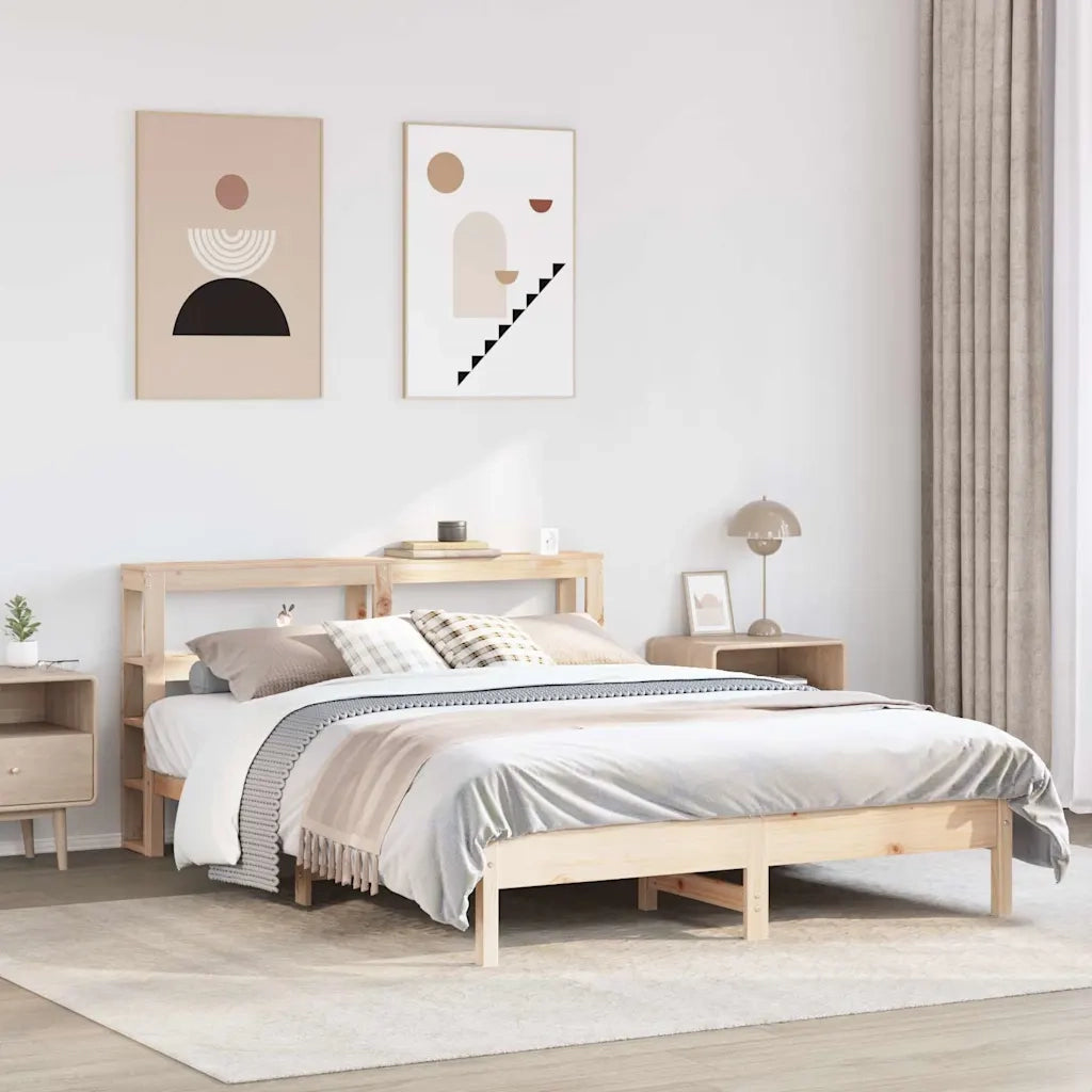 Letto matrimoniale | Letto per adulti | Letto senza Materasso 160x200 cm in Legno Massello di Pino