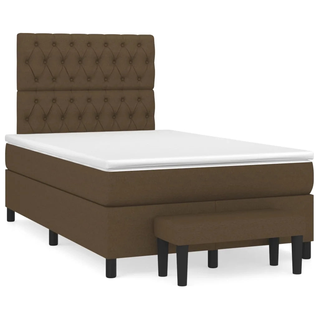 Giroletto a Molle con Materasso Marrone Scuro 120x200cm Tessuto cod mxl 59453