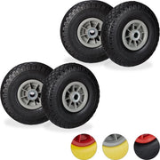 Quattro ruote di foratura - 3.00-4 - cinghia in gomma - cuscinetto a rulli - 20 mm AS - nero-grigio