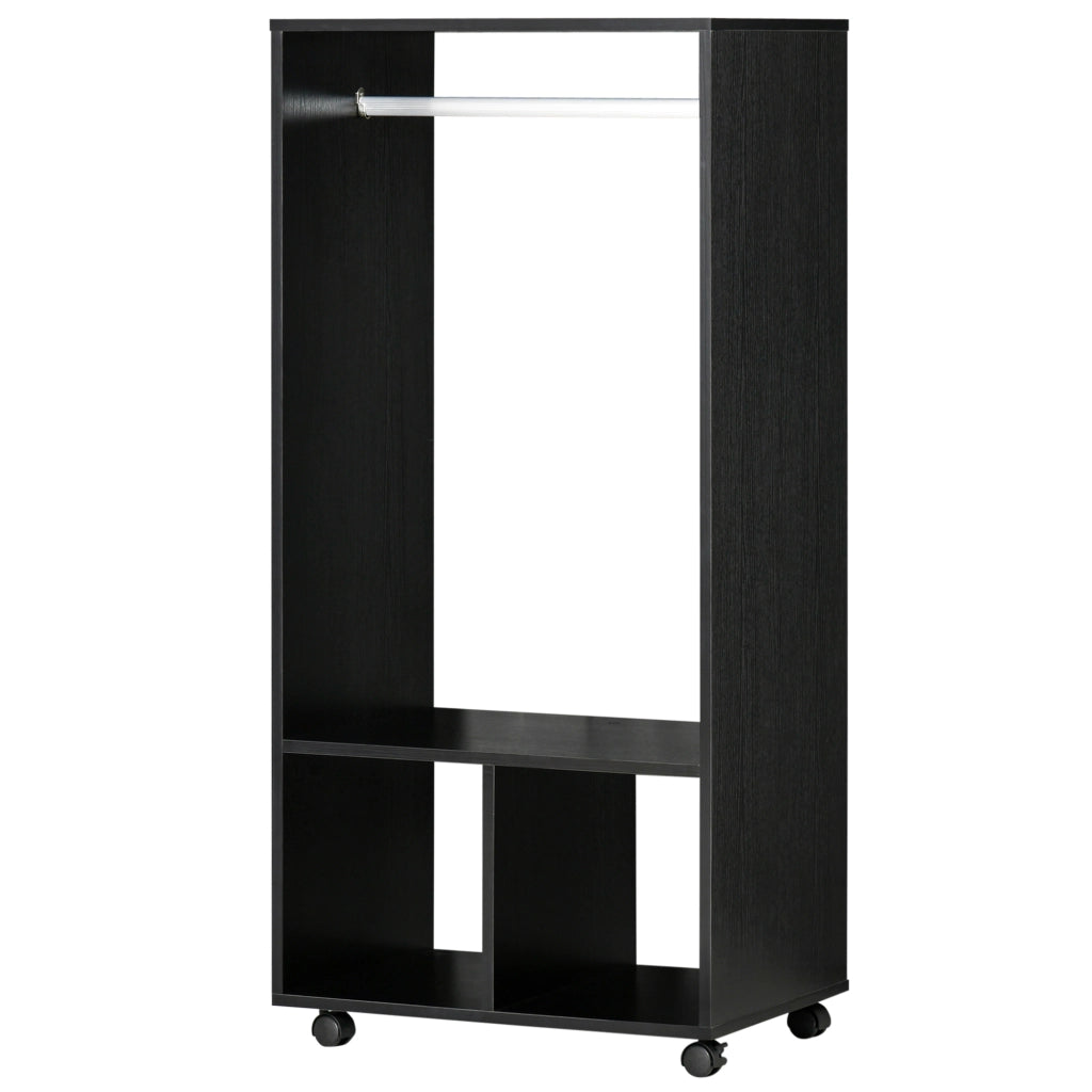 Armadio con appendiabiti e ripiani ¨C Zephmum ¨C Nero 60x40x128 cm