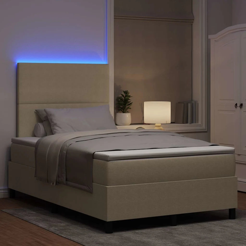 Letto a Sorgente LED Grigio chiaro e bianco 120 x 190 cm 3337638