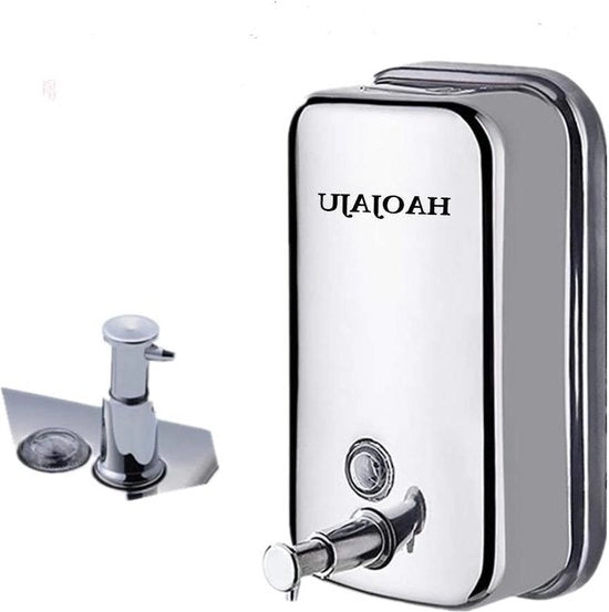 Dispensatore di sapone a muro da 500ml in acciaio inossidabile per montaggio manuale per uso in cucina e bagno