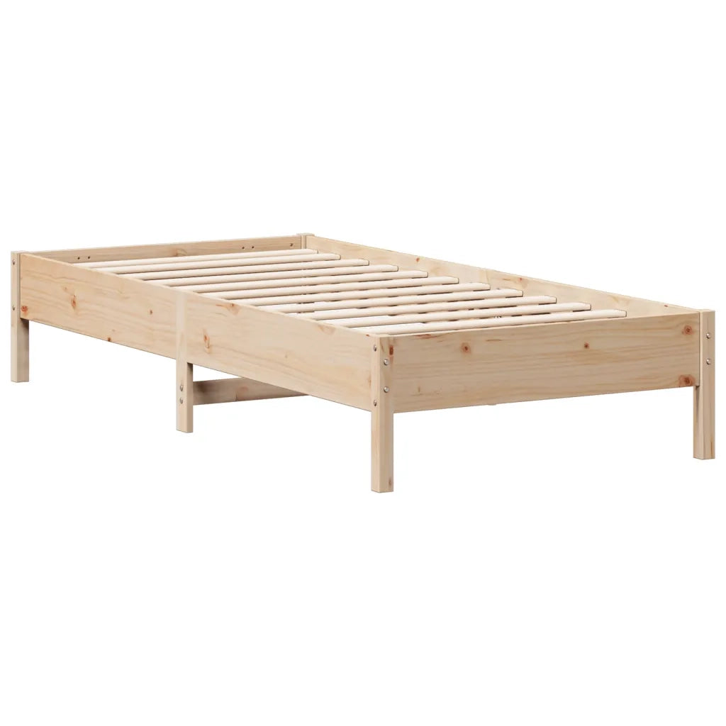 Letto singolo | Letto per adulti | Giroletto senza Materasso 75x190 cm in Legno Massello di Pino