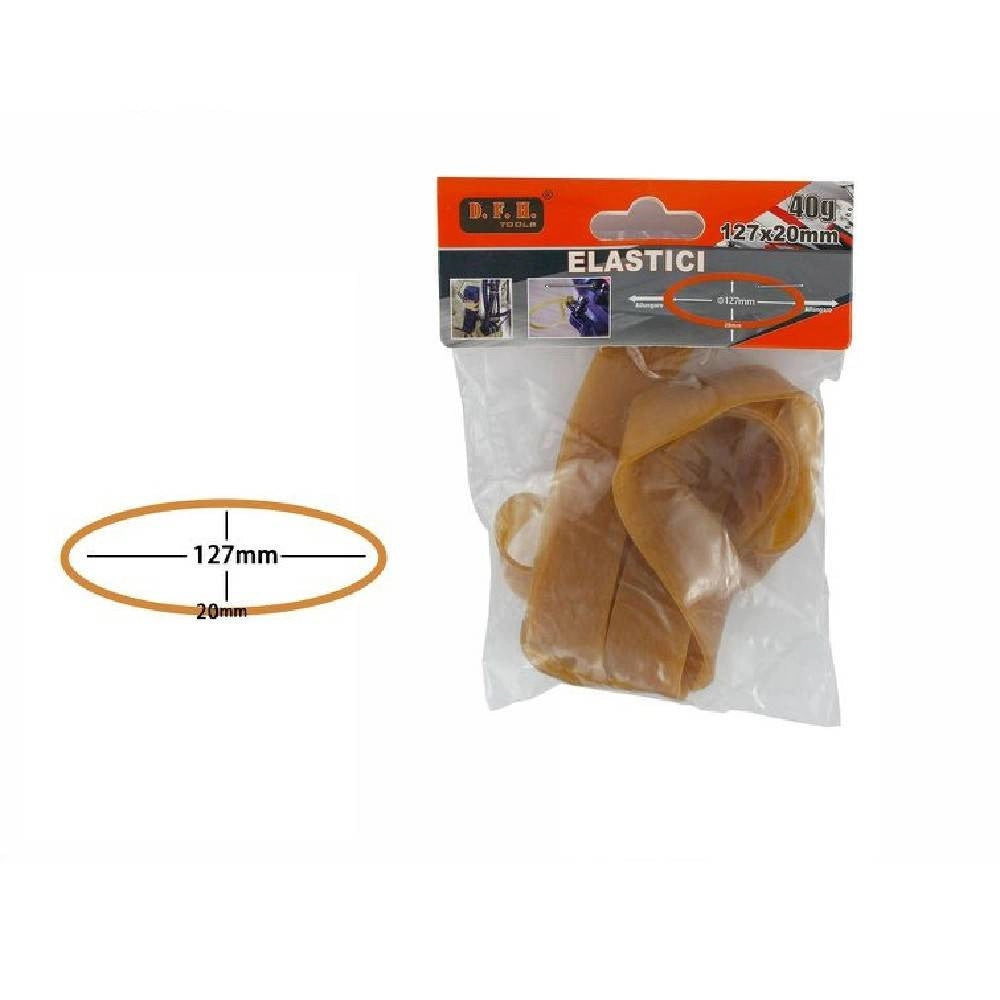 Trade Shop - 2 Confezioni Da 40g Elastici Elastico Molle Gomma Fettucce Misura 127x2mm 53694a -