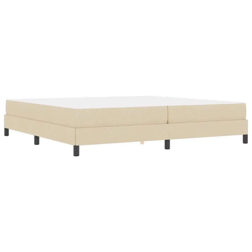 vidaXL Letto a molle con materasso Crema 200 x 200 cm Tessuto