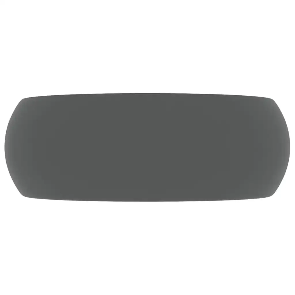 Lavandino Lusso Rotondo Grigio Scuro Opaco 40x15 cm in Ceramica cod mxl 39844