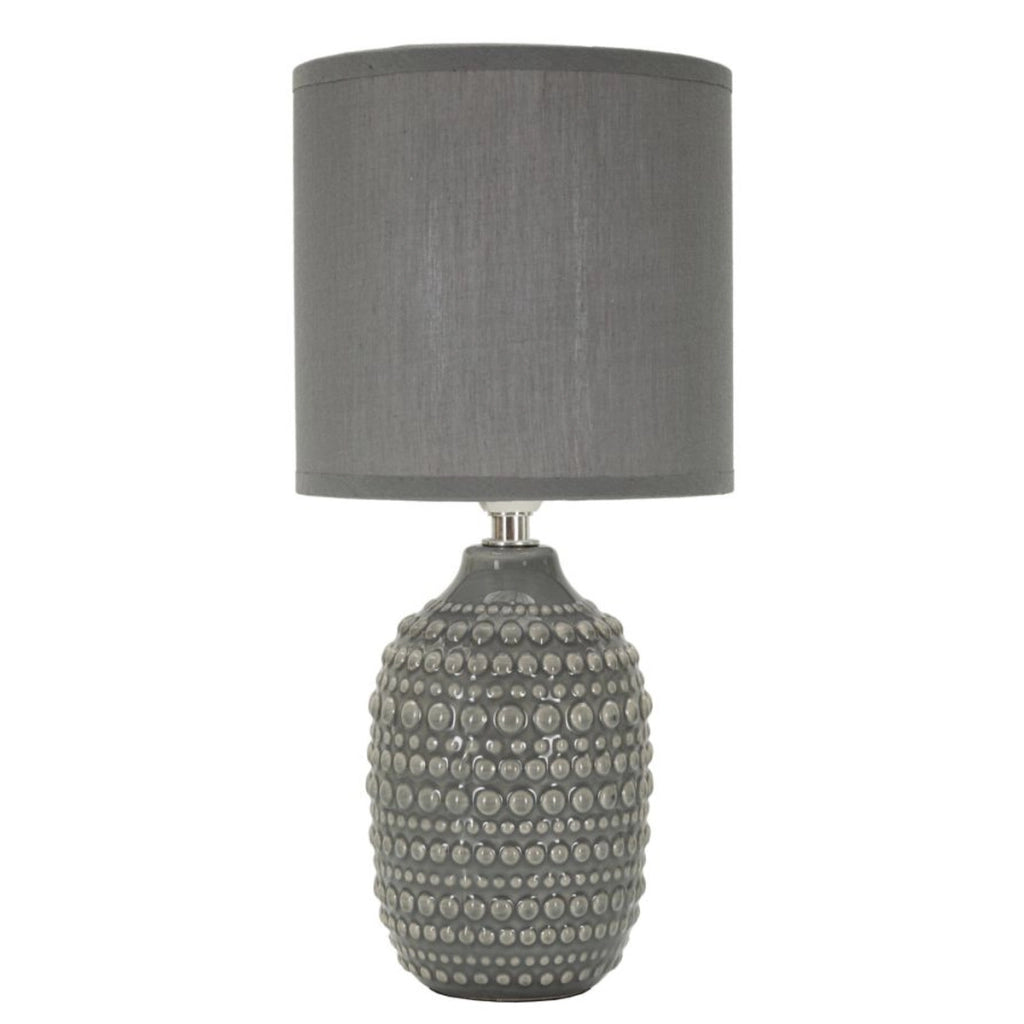 Lampada da Tavolo MF94, Grigio, Ceramica, 15x15x30,5 cm, Seven Design