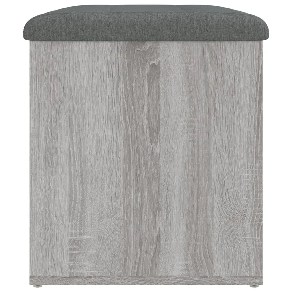 Panca Portaoggetti-Sgabello-Panca con Contenitore Grigio Sonoma 62x42x45 cm Legno Multistrato