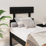 Testiera per Letto Nera 103,5x3x81 cm in Legno Massello di Pino 819059
