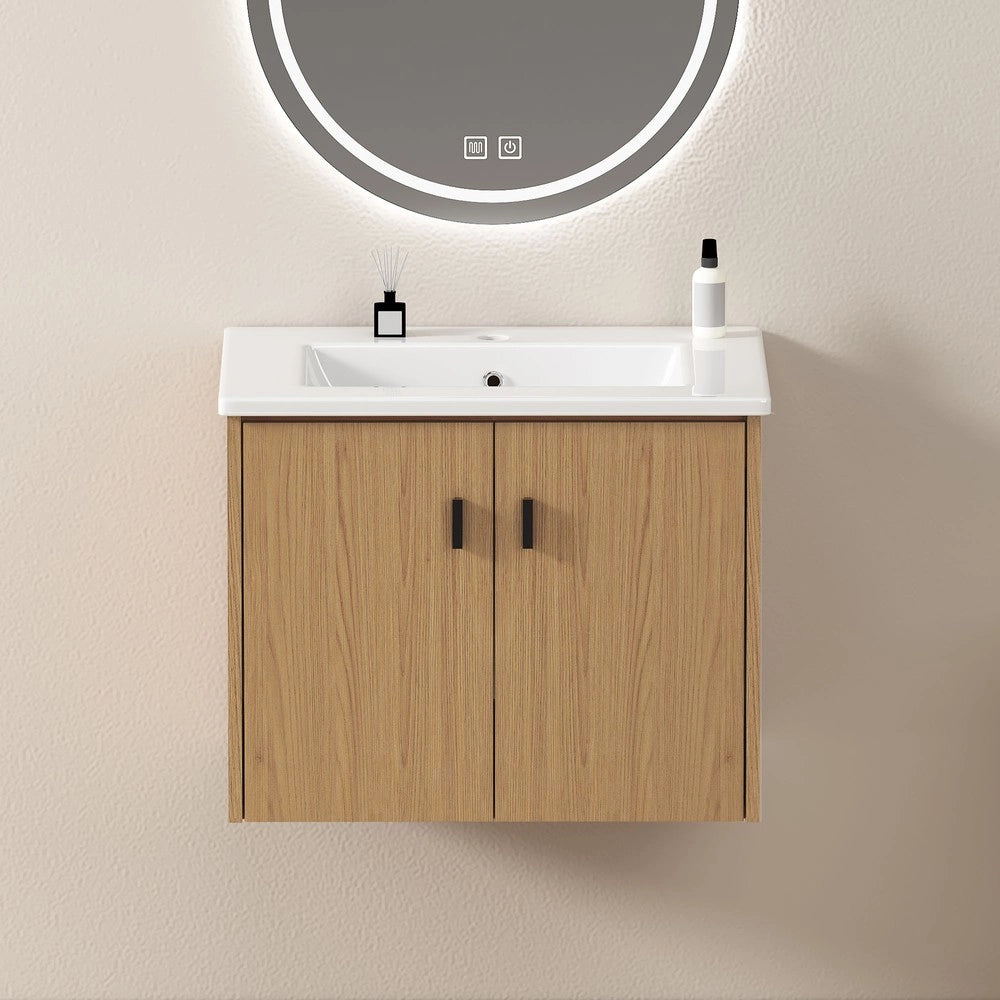 Armadietto Bagno 60 cm ¨C Xylo ¨C Rovere Chiaro, 2 Ante, Salvaspazio