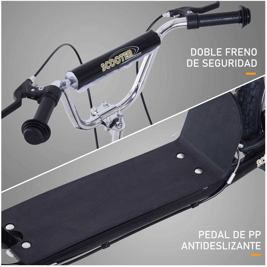 Scooter per bambini 5+ anni con ruote 16' pneumatici ¨C zephmum ¨C 143x58x92-100 cm nero
