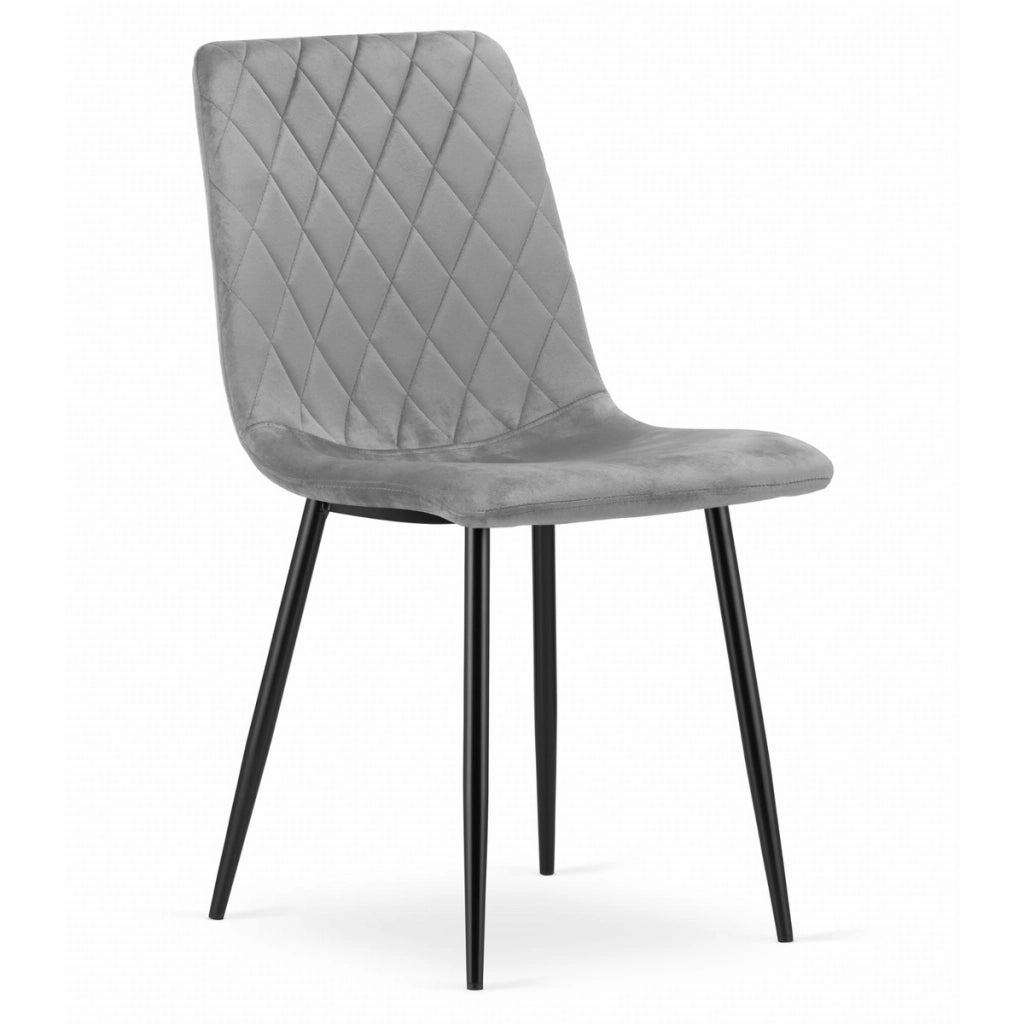 Set di 2 sedie Turin in velluto grigio chiaro