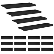 Tappeti per scale 16 pz 90 x 30 x 2 cm Nero 3446468