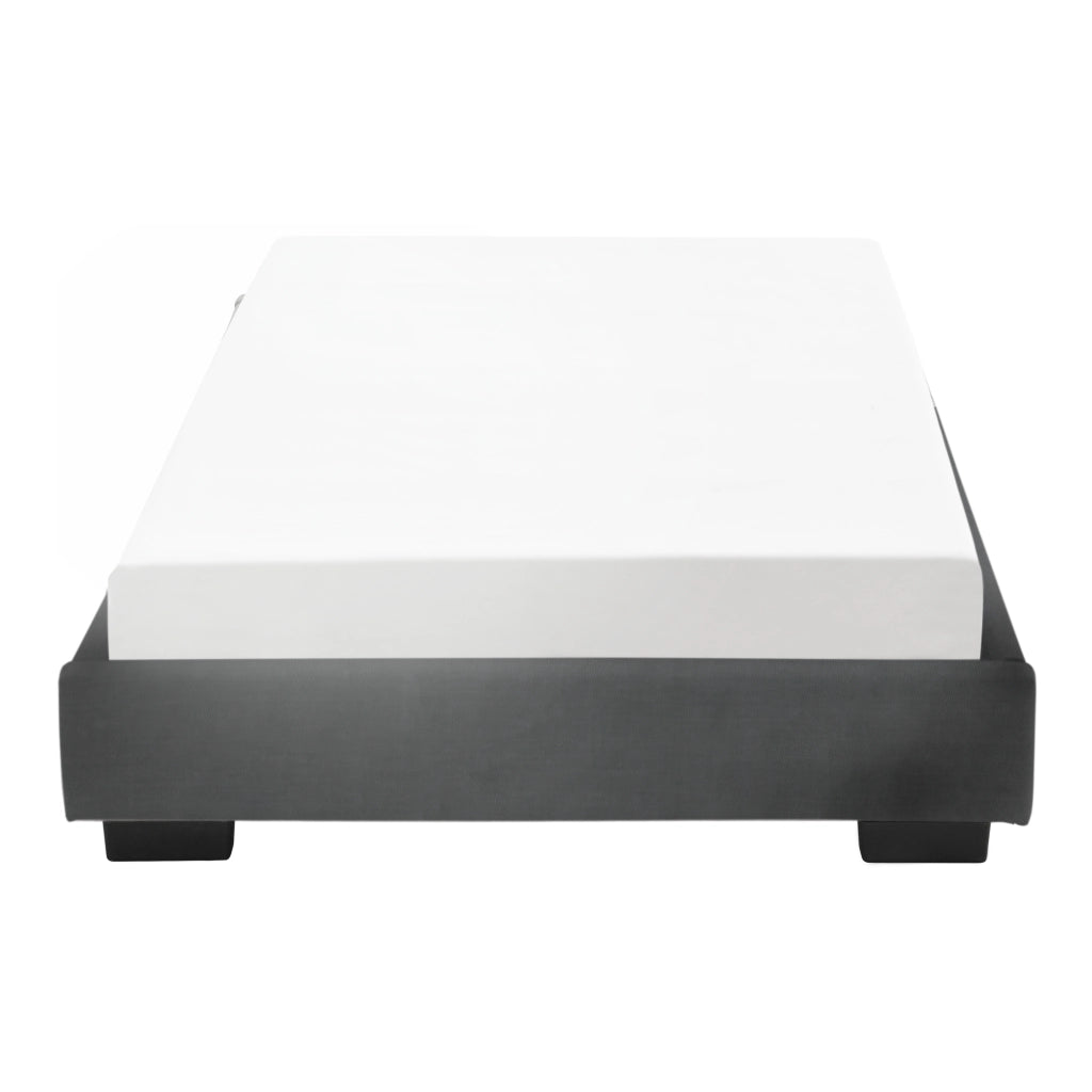 Letto Singolo Hamar 90 x 200 cm Rivestimento in Similpelle Nero Corium