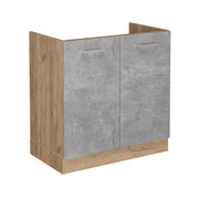 Mobile lavello cucina R-Line Calcestruzzo/Rovere dorato 80 cm senza piano di lavoro Vicco