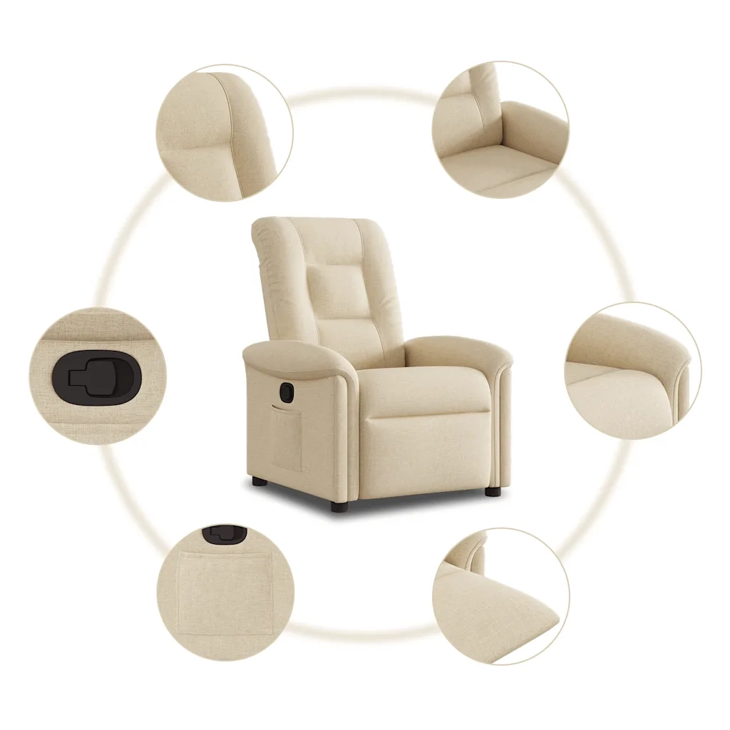 Poltrona Reclinabile in Tessuto Crema 4015624