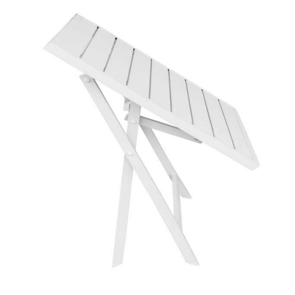 Tavolino pieghevole in alluminio 70x70x73h cm colore Bianco mod. Alabama