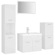 Set Mobili da Bagno | Armadio da bagno Bianco in Legno Multistrato