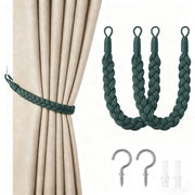 Doppio set di cordoncini per tende - cordino per tende 60cm - cordoncini per tende mano a mano - cordoncini per tende avvolgenti - con ganci - adatto per casa, ufficio, salotto, camera da letto