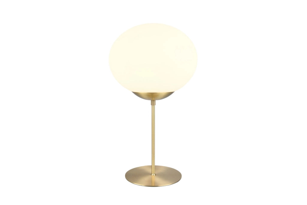 Lampada da tavolo FOMENTO ottone opaco sfera vetro E27