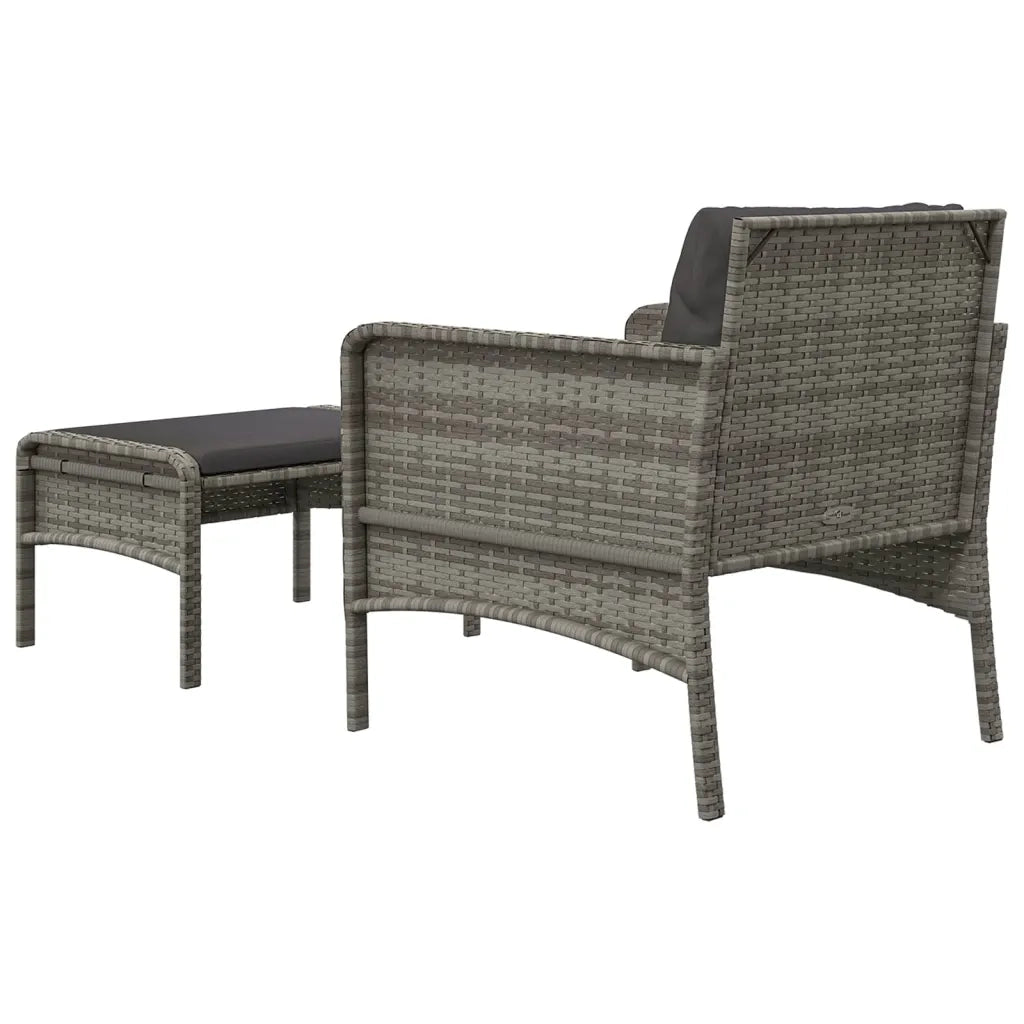 Set di Divani da Giardino 2 pz con Cuscini in Polyrattan Grigio cod mxl 35622