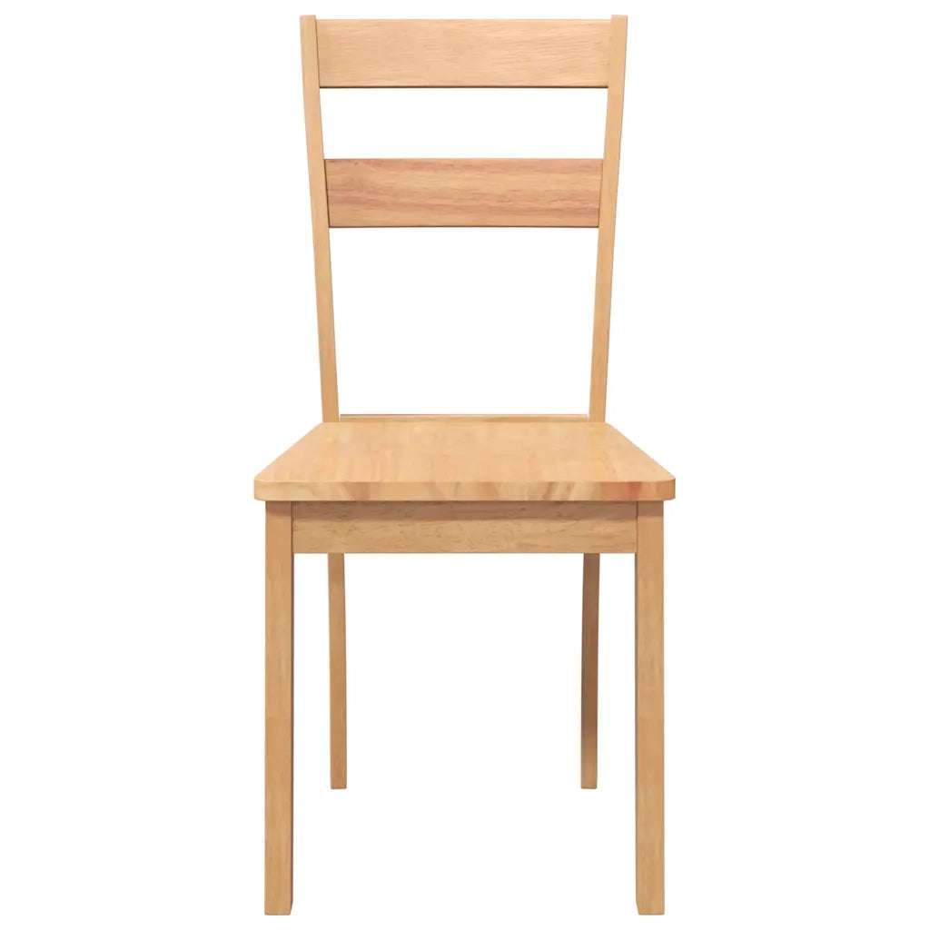 vidaXL Sedie da Pranzo 2 pz Naturale in Legno Massello di Hevea