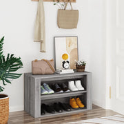 Scarpiera-Scaffale per scarpe Grigio Sonoma 75x35x45 cm in Legno Multistrato