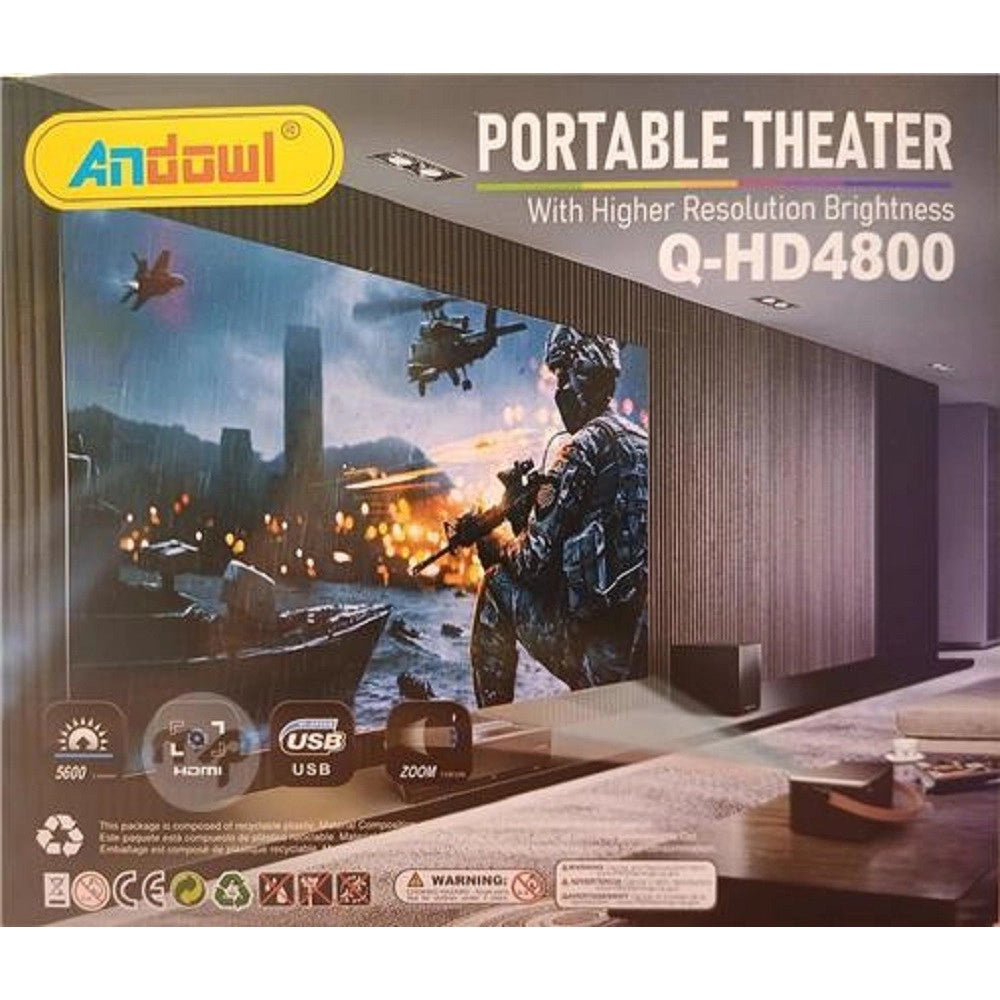 Trade Shop - Videoproiettore Portatile Ad Alta Definizione Hd Lettore Multimediale Q-hd4800 -