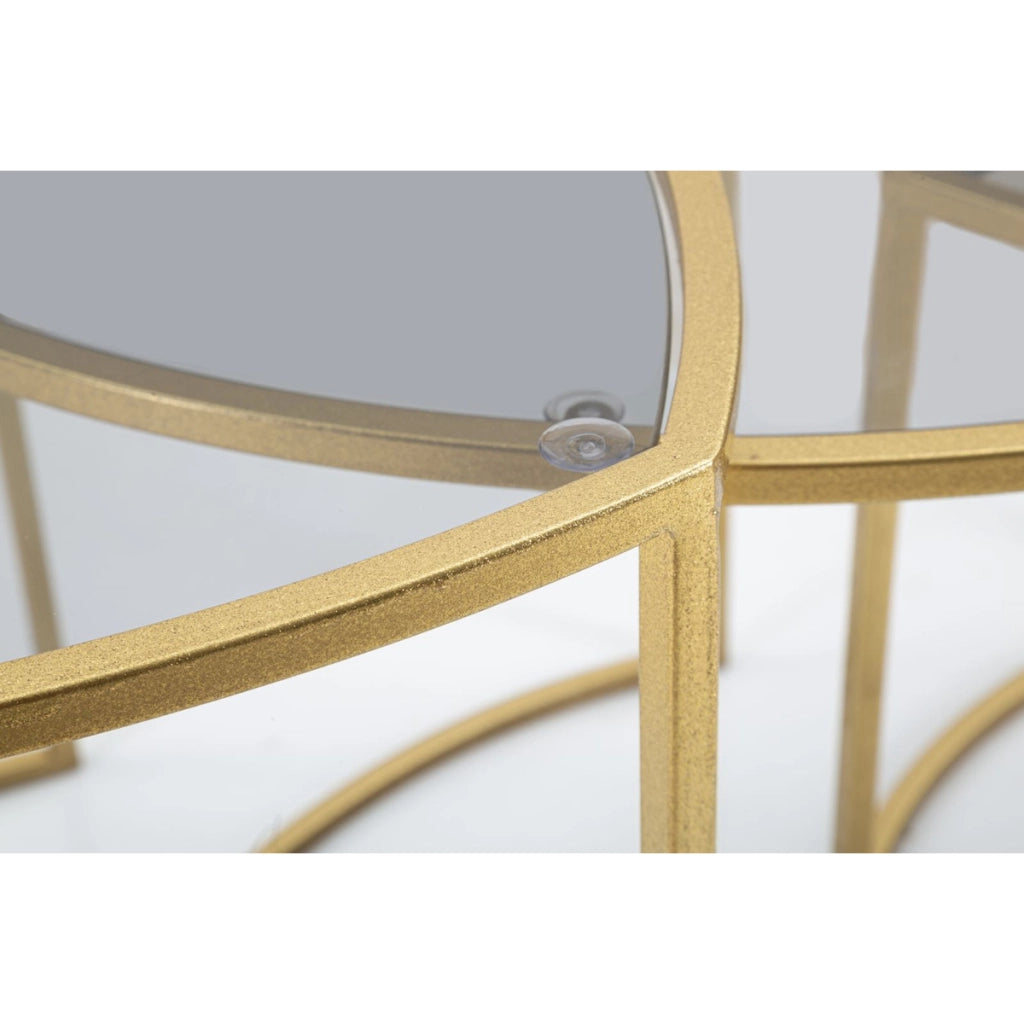 Set di Tavolini VKH553, Oro, Metallo, 60x60x50 cm