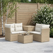 Set di divani 6 pz Beige e Bianco Crema 3447358