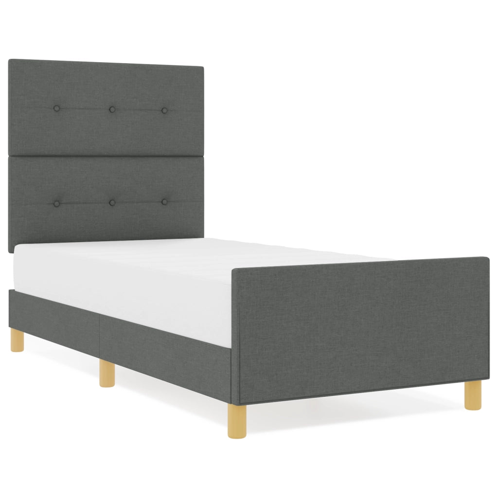 Letto Struttura  Grigio scuro 80x200 cm in Tessuto
