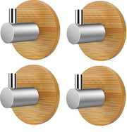 Kit di 4 pezzi - Supporto per tenda - Grucce da appendere - Grucce a J - Spine per tenda in legno - 5cm - Supporto per tenda - Grucce per asciugamani - Grucce - Spine per tenda in legno - Grucce autofissanti - Grucce adesive