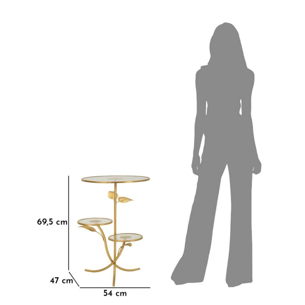 Tavolino VKH802, Oro, Metallo, 54x54x69,5 cm