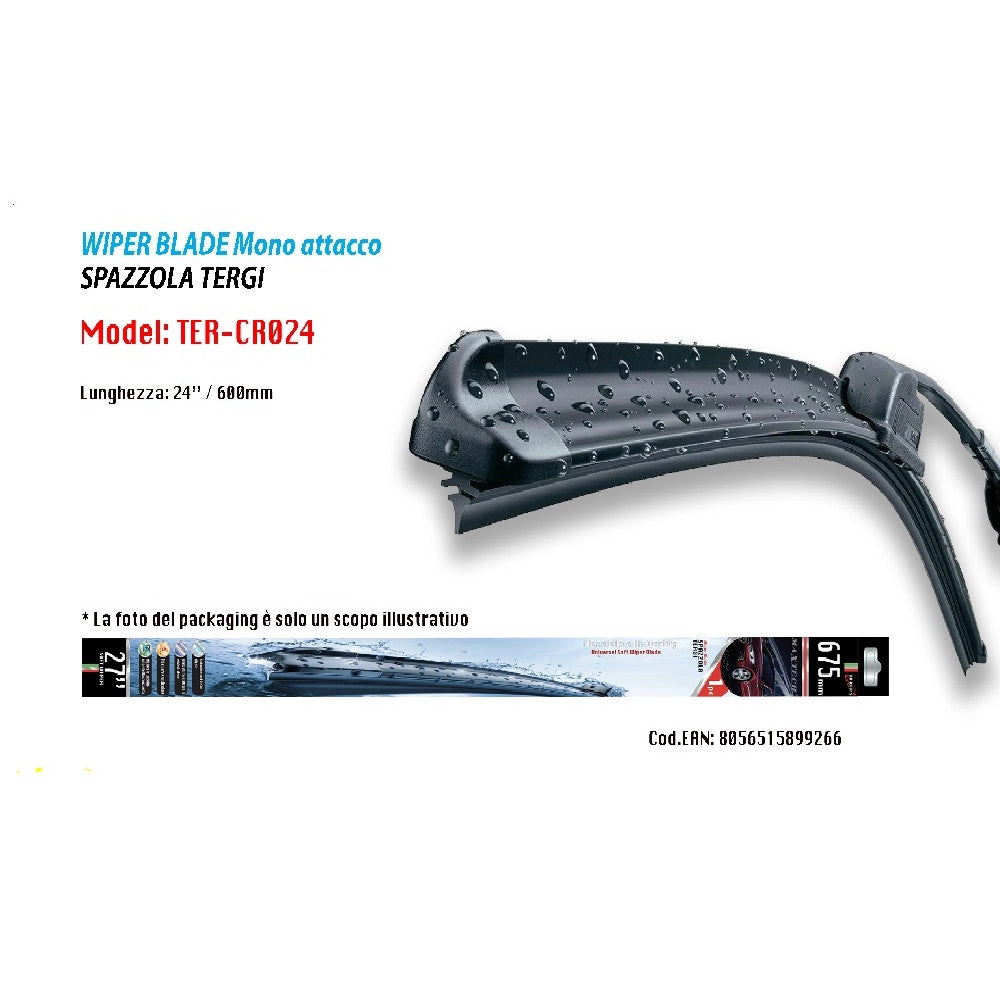 Trade Shop - Tergicristallo Spazzola Ricambio Per Auto Morbido Maxtech Da 24" Ter-cr024 -
