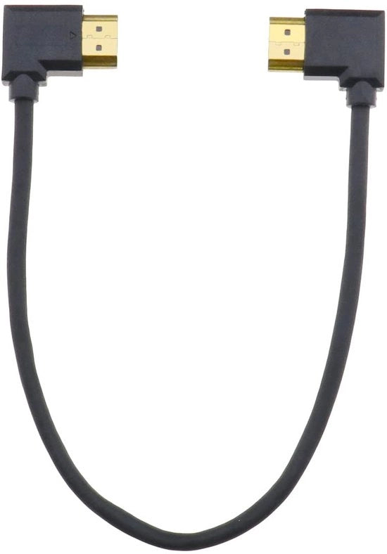 Cavo HDMI - 90 Gradi - Adatto per Montaggio a Parete - 30 cm - Alta Velocità - Adatto per TV e Proiettore - Cavo di Adattamento