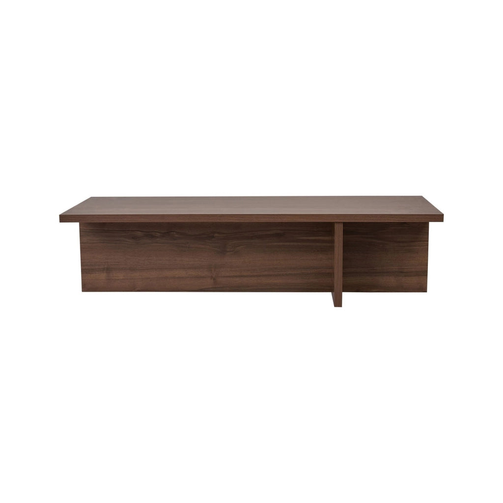 Marmorito, Tavolino da Salotto Forma Rettangolare, 120x45x30h cm Marrone Noce