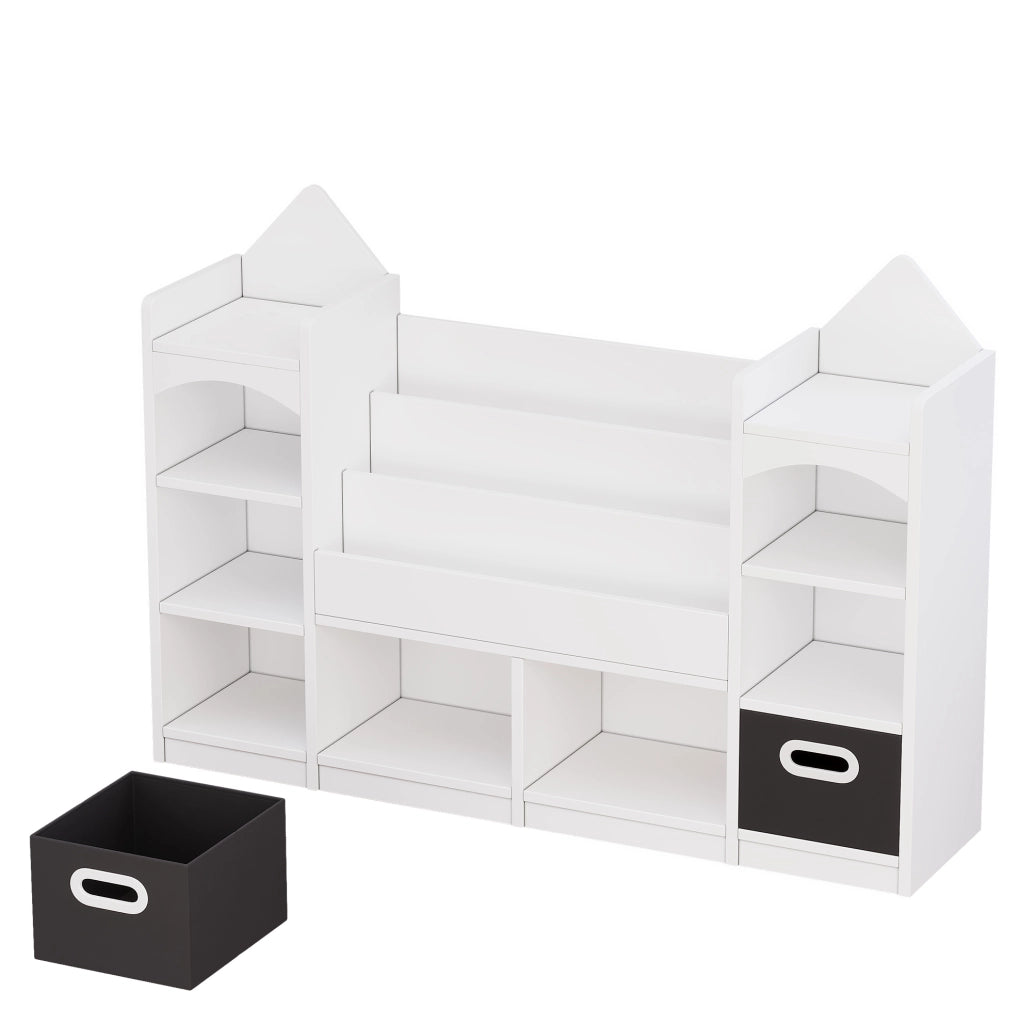 Libreria per bambini con 2 contenitori pieghevoli